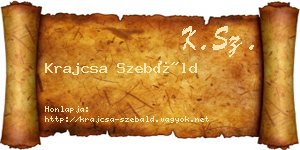 Krajcsa Szebáld névjegykártya
